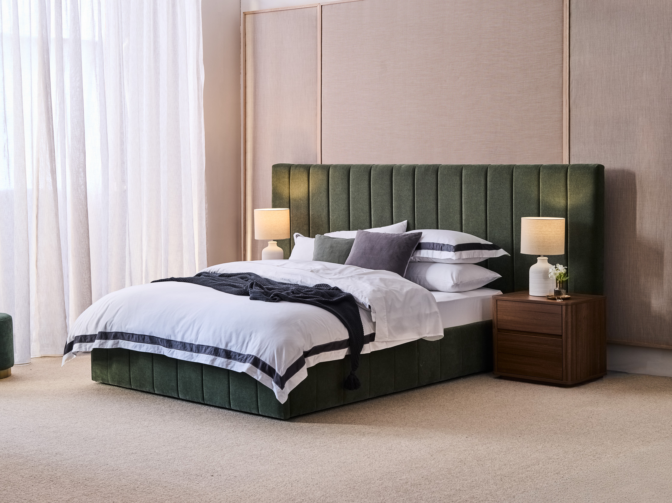 Astoria Queen Extended Bed Frame -  Sherwood Herb