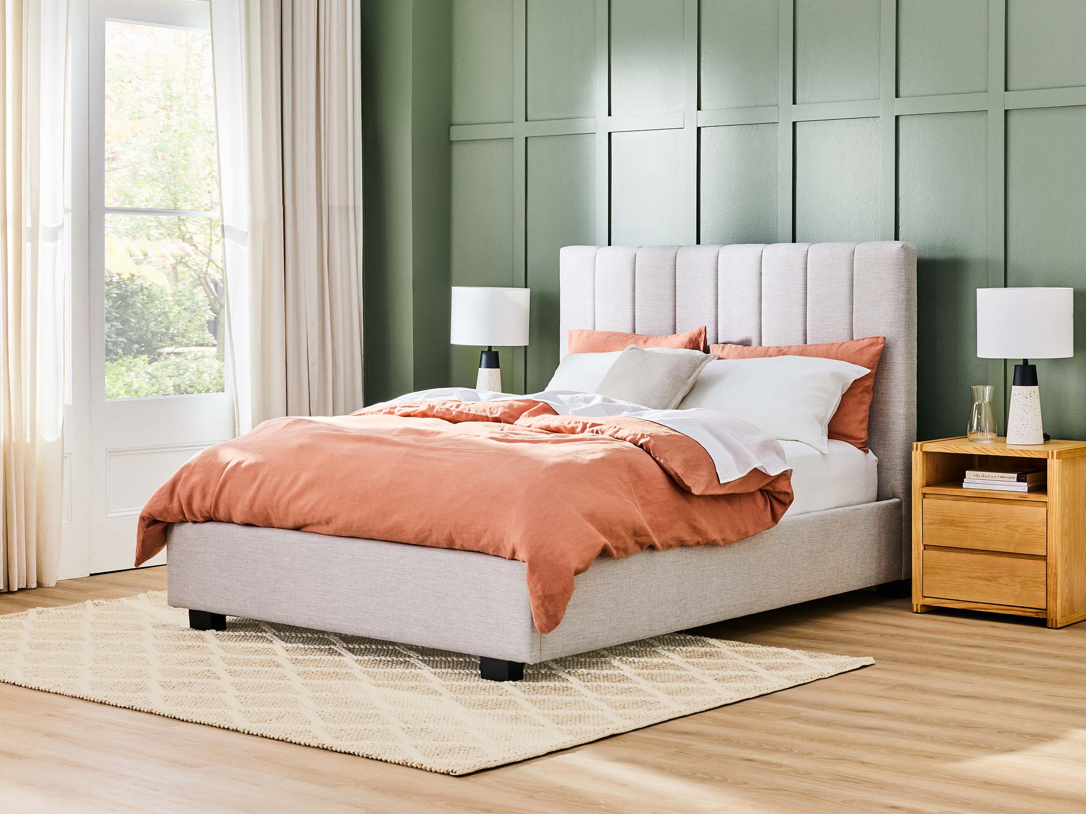 My Style Linea Queen Headboard with Standard Base - Emir Alabaster