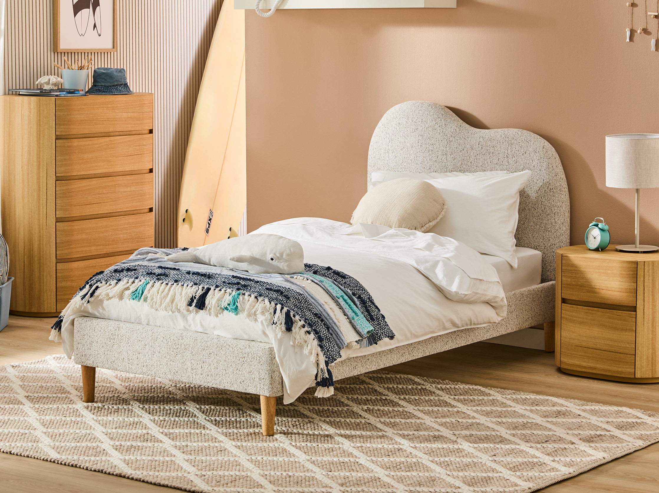 my cove Cloud  Single Bed Frame - Cookies & Cream
