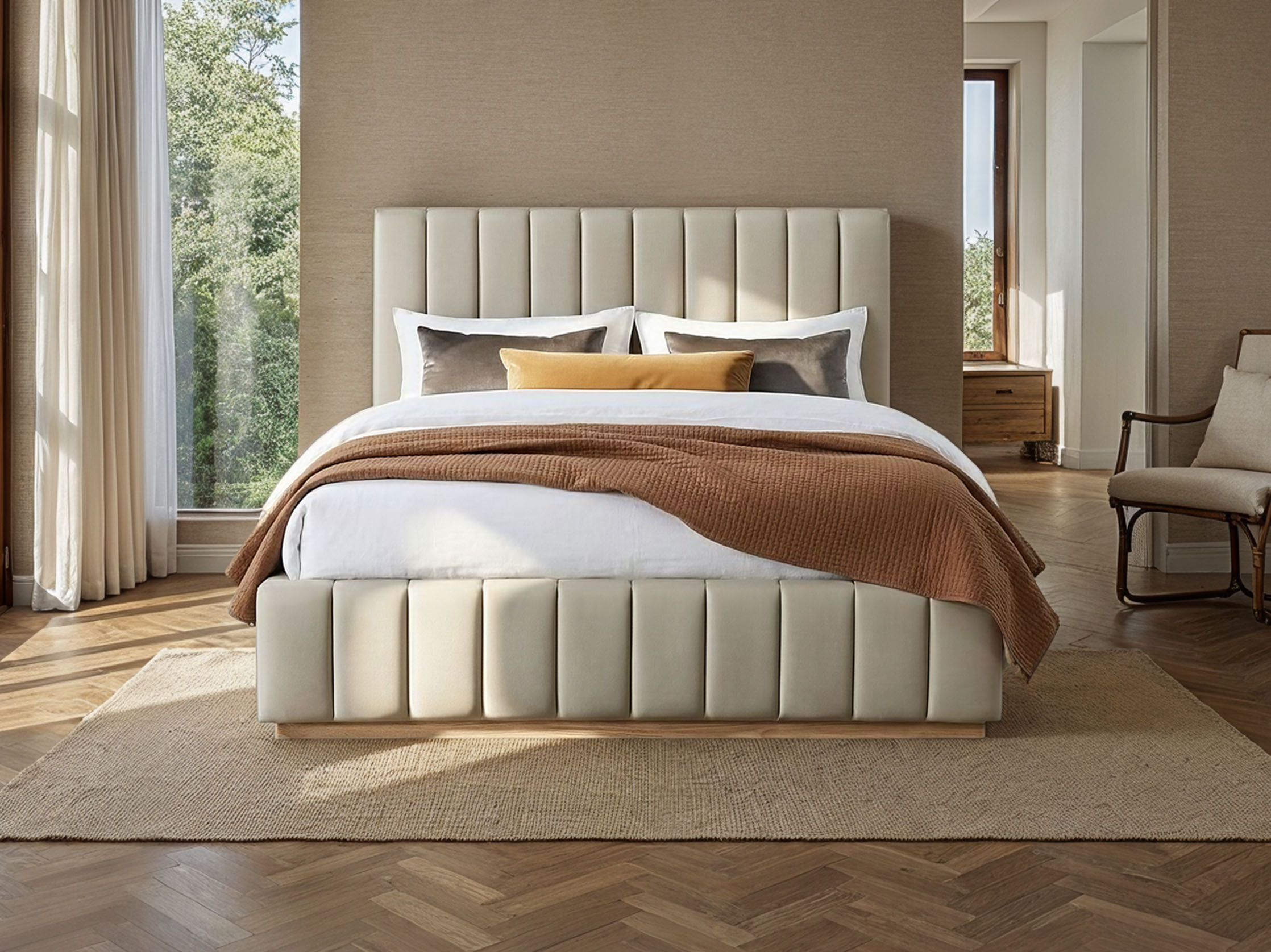 Ellie Queen Bed Frame - PU Mink 