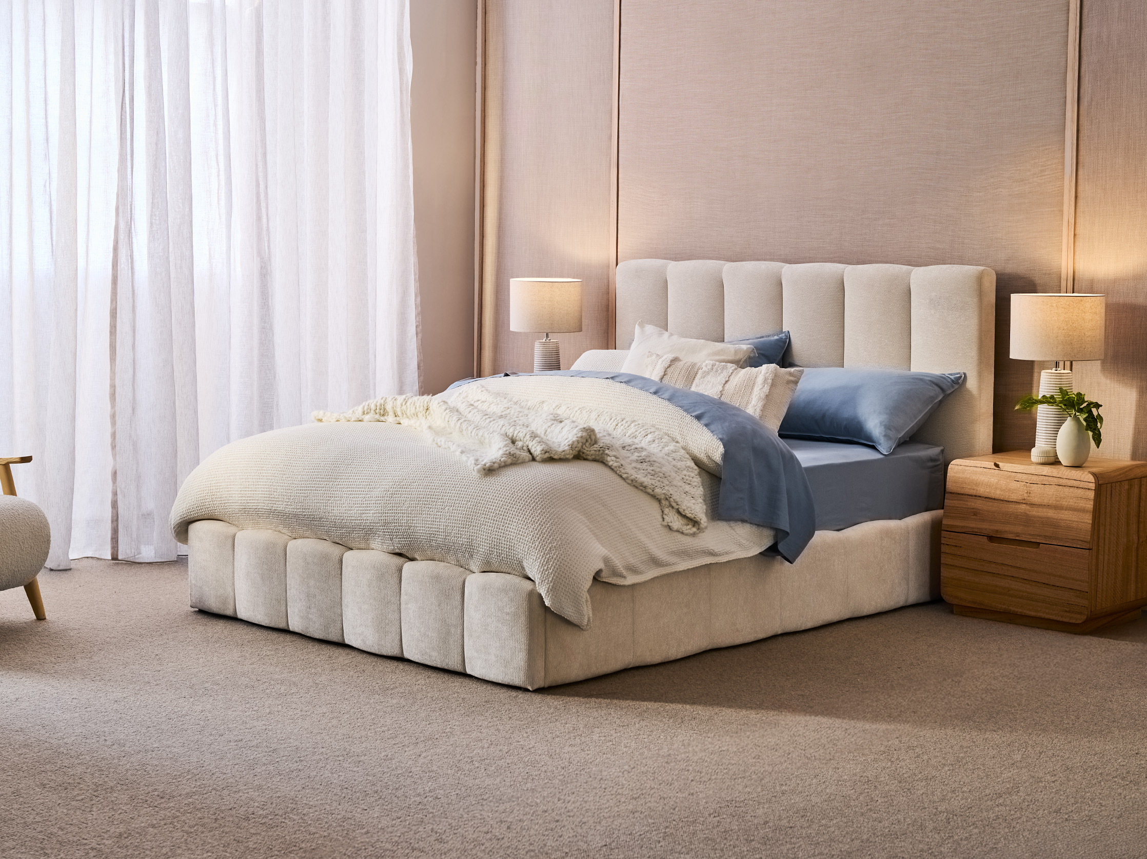 Hailey Queen Bed Frame - Cream