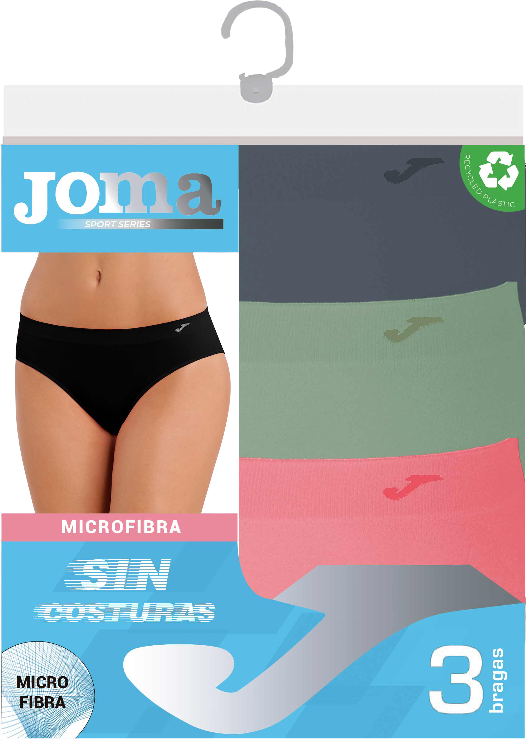 PACK 3 BRAGAS SIN COSTURAS JOMA