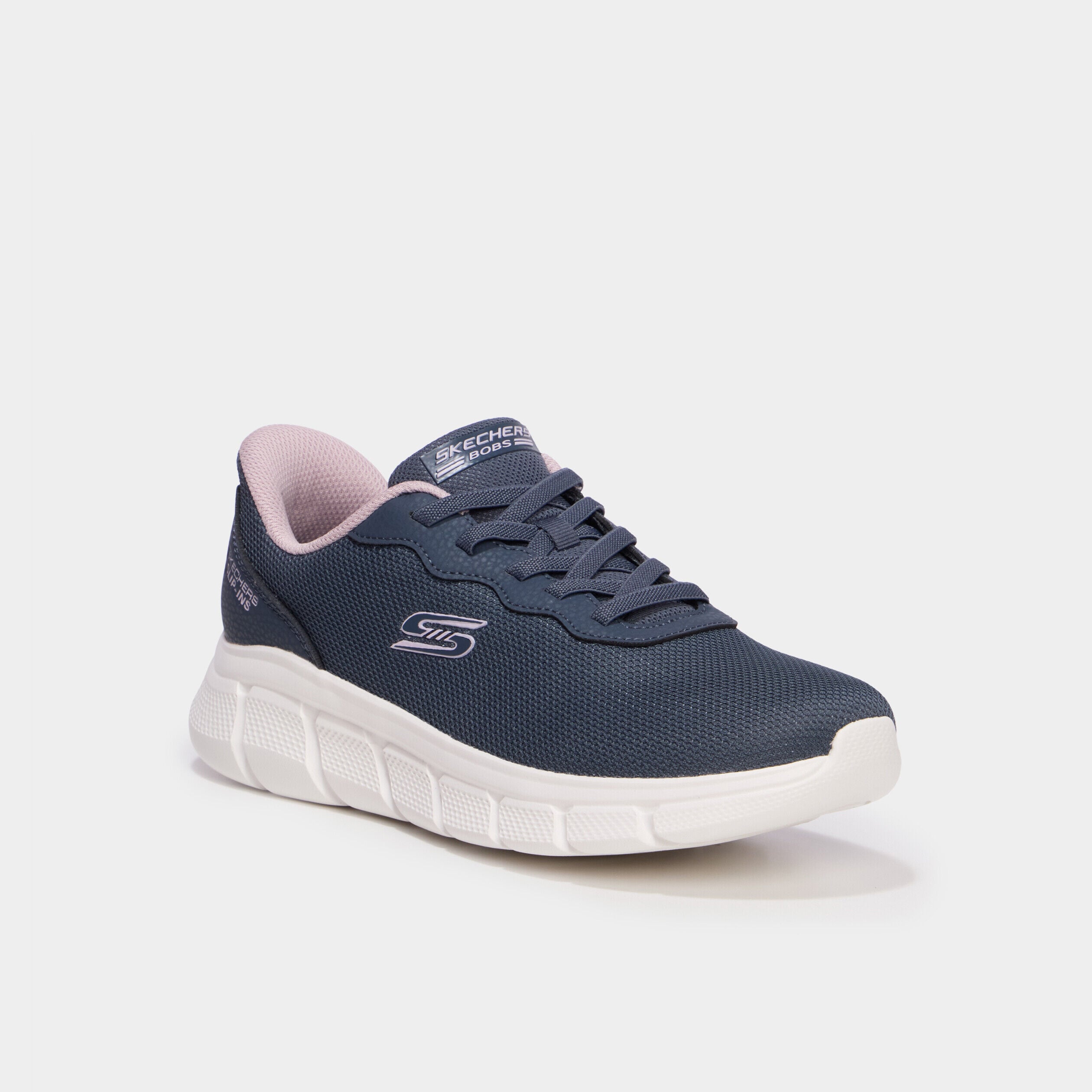 Baskets running lacets élastiqués Bobs gris femme