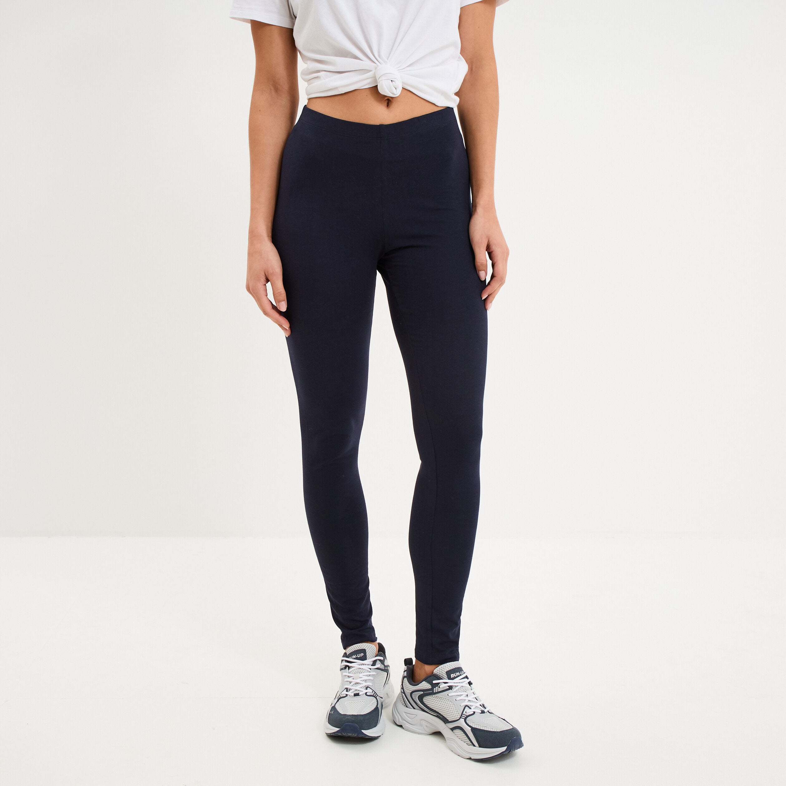 Legging taille haute bleu marine femme