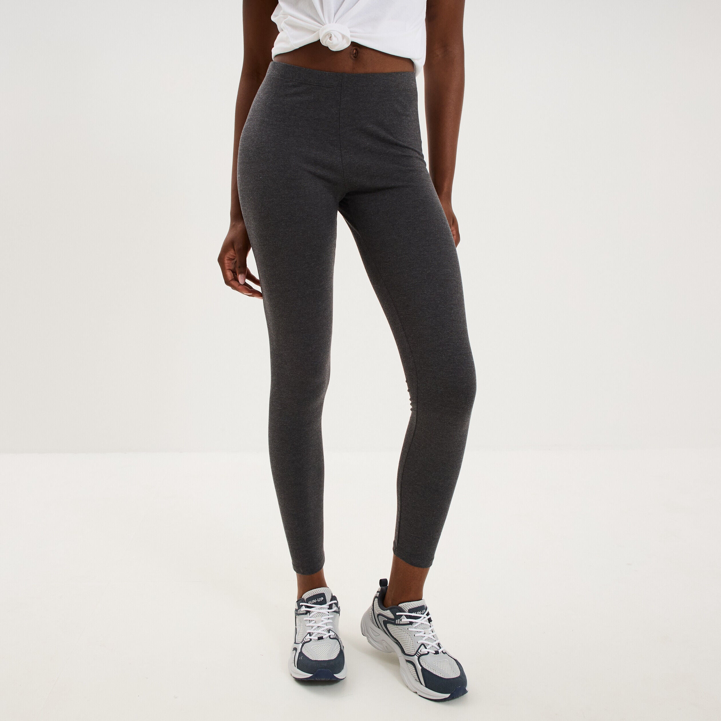 Legging taille haute gris foncé femme