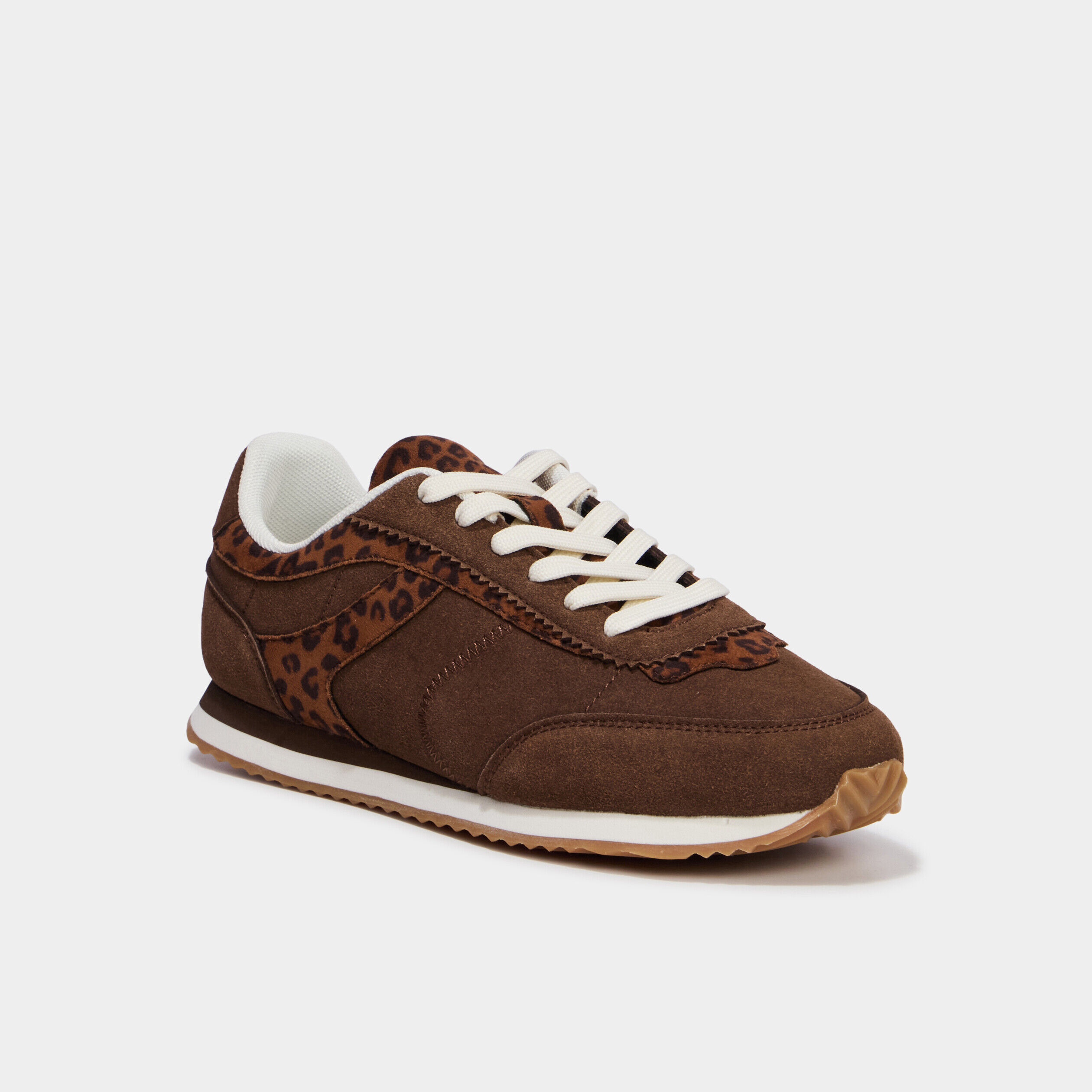 Baskets suédine à lacets multicolore femme