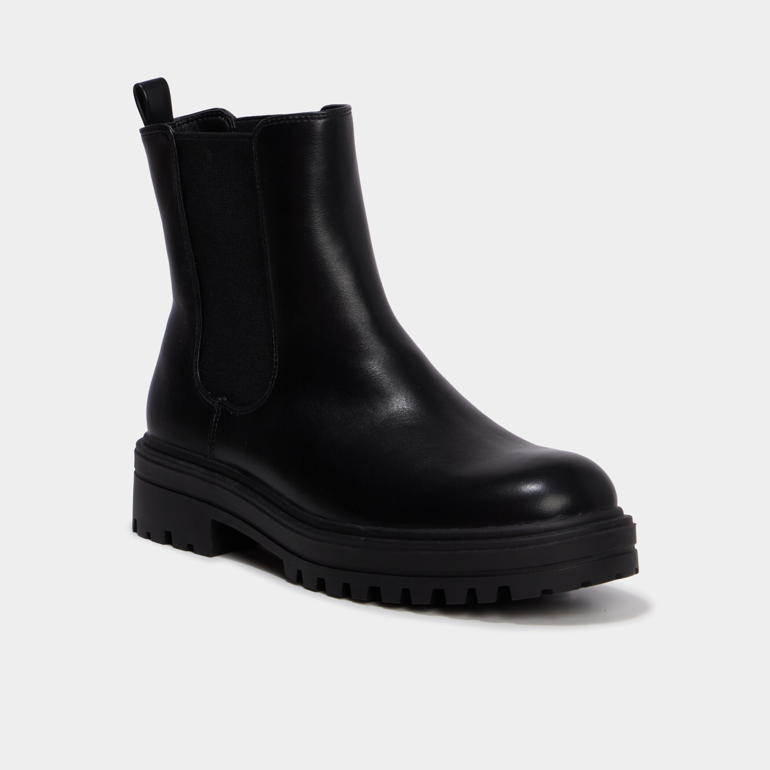 Boots chelsea crantées noir femme