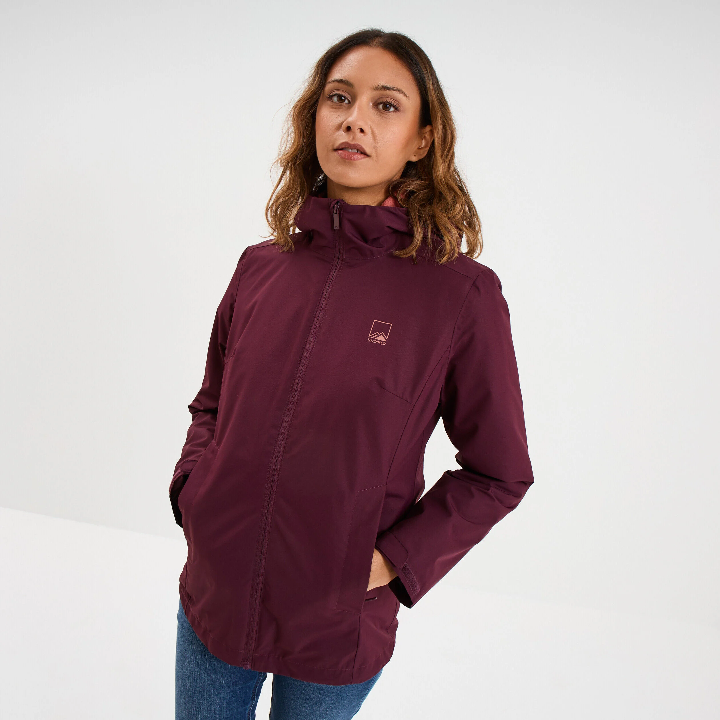 Parka 3-en-1 chaude et imperméable prune femme
