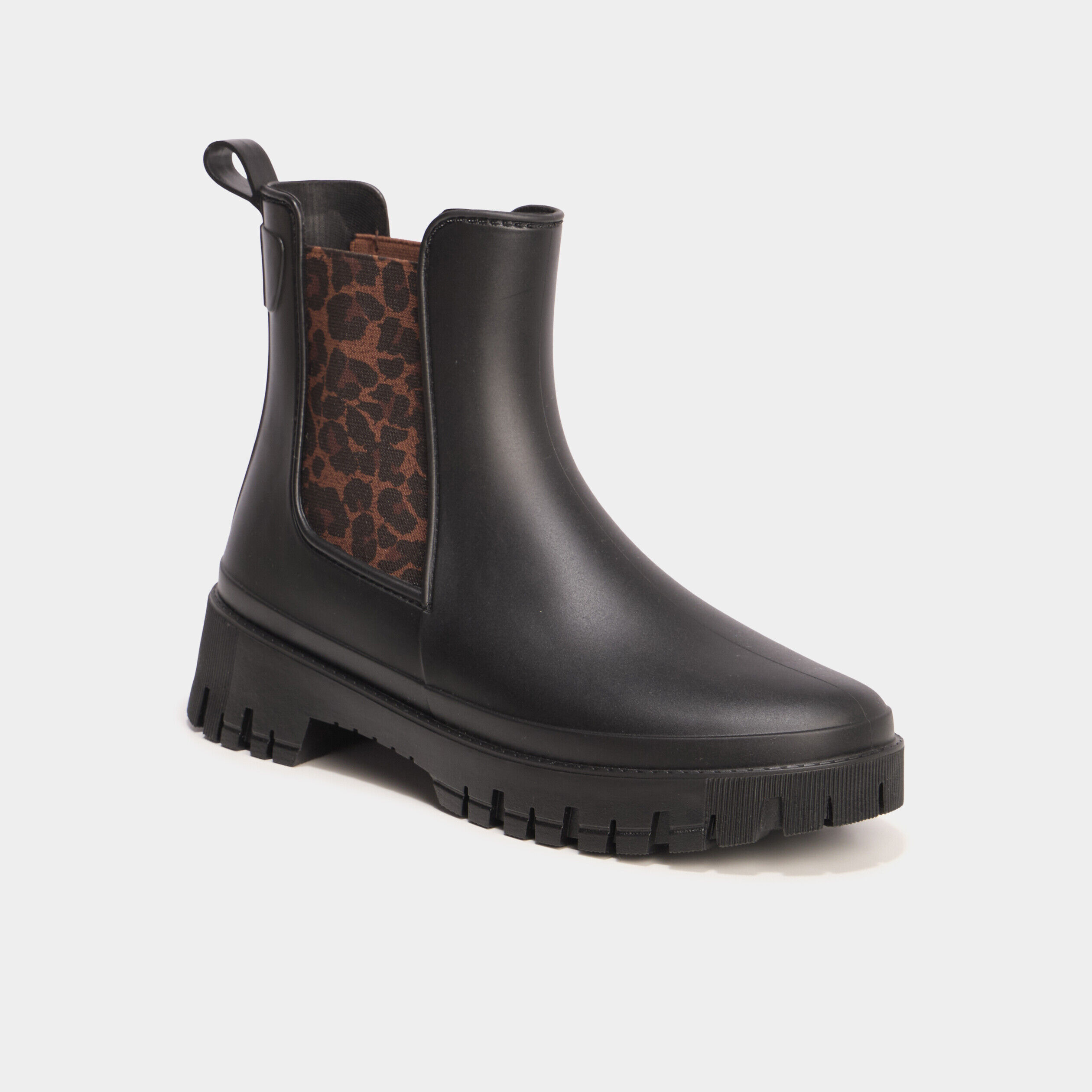 Boots de pluie élastiquée noir femme