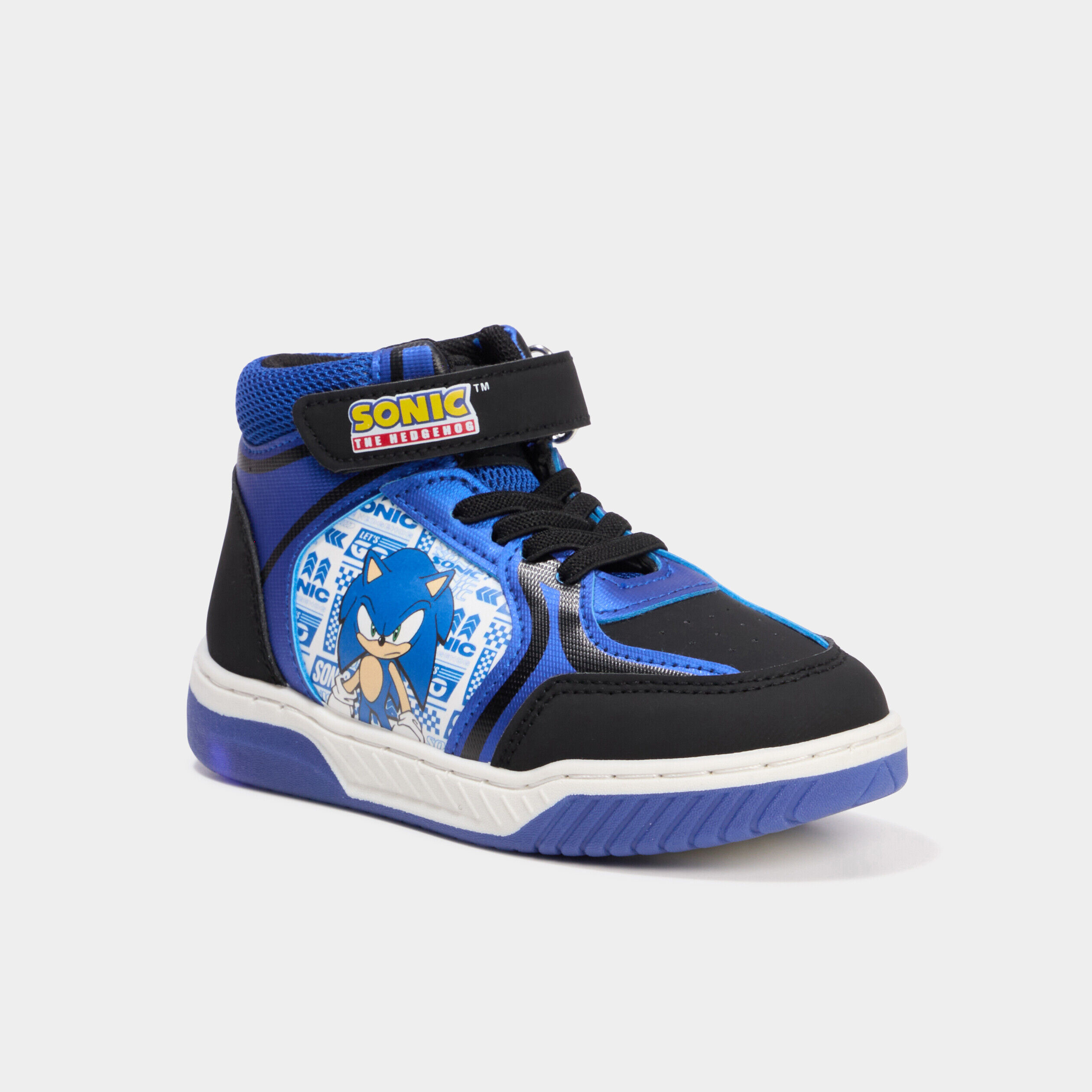 Baskets montantes lumineuses Sonic bleu garçon