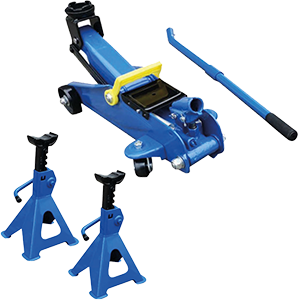 Cric idraulico 1,8T + 2 cavalletti 2T