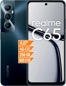 REALME C65 STARLIGHT BLACK SMARTPHONE 4G-LTE