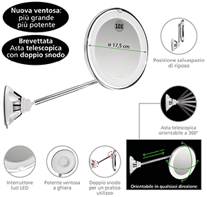 MACOM 229 SPECCHIO COSMETICO INGRANDENTE 10X