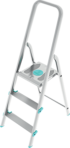 SCALA IN ALLUMINIO CON 3 GRADINI ANTISCIVOLO