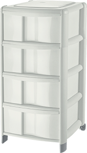 CASSETTIERA BAMBU 4 CASSETTI ALTI