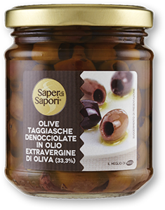 OLIVE TAGGIASCHE DENOCCIOLATE IN OLIO EXTRA VERGINE SAPER DI SAPORI