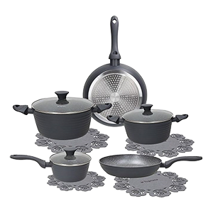 BATTERIA PENTOLE 8 PEZZI COOKING CIRCLE ARDESIA TOGNANA