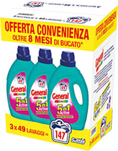 DETERSIVO PER LAVATRICE LIQUIDO GENERAL vari tipi 