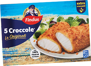 5 CROCCOLE CON 100% FILETTI DI MERLUZZO SURGELATE FINDUS 