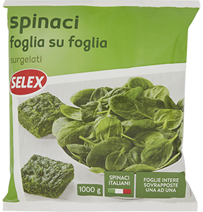 SPINACI FOGLIA SU FOGLIA A CUBETTI SURGELATI 
