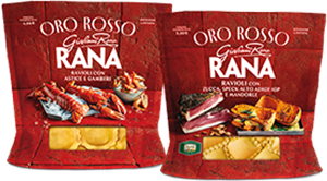 RAVIOLI ORO ROSSO RANA ZUCCA-SPECK-MANDORLA, FUNGHI-TALEGGIOTARTUFO NERO