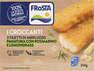 FILETTI DI MERLUZZO CROCCANTE CON ROSMARINO E LEMONGRASS SURGELATI FROSTA 