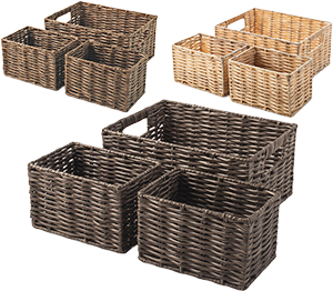 CONFEZIONE 3 CESTINI ORGANIZER INTRECCIATO