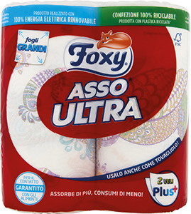 ASCIUGATUTTO €2,99 ASSO ULTRA FOXY 2 ROTOLI