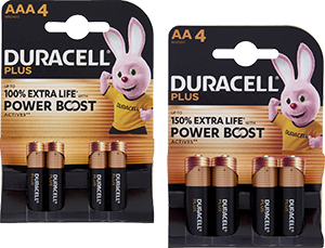CONFEZIONE 4 PILE DURACELL PLUS 100