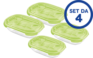 SET 4 CONTENITORI RETTANGOLARI IN PLASTICA TONTARELLI 