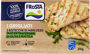 BISTECCA DI MERLUZZO GRIGLIATA CON RUCOLA SURGELATA MSC FROSTA