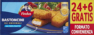 BASTONCINI DI MERLUZZO SURGELATI FINDUS FORMATO CONVENIENZA 24+6 GRATIS