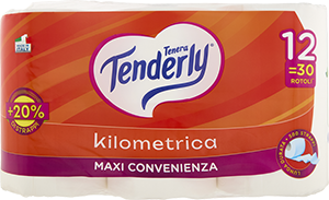 CARTA IGIENICA KILOMETRICA TENDERLY 12 ROTOLI