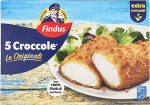 5 CROCCOLE CON 100% FILETTI DI MERLUZZO SURGELATE FINDUS