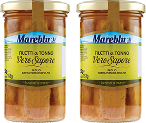 FILETTI DI TONNO VERO SAPORE ALL’OLIO D’OLIVA MAREBLU