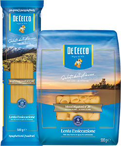 SPAGHETTONI QUADRATI, MEZZI RIGATONI, PENNONI RIGATI DE CECCO