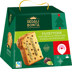 PANETTONE CON CREMA AL PISTACCHIO E GOCCE DI CIOCCOLATO REGALI BONTÀ