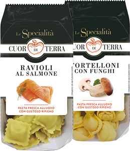 RAVIOLI AL SALMONE, TORTELLONI CON FUNGHI LE SPECIALITÀ CUOR DI TERRA