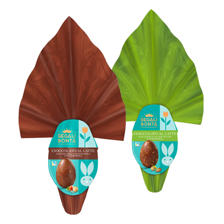 Uovo con granella di nocciola, di pistacchio