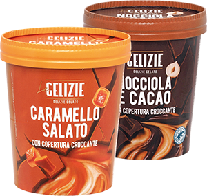 GELATO CARAMELLO SALATO,NOCCIOLA E CACAO LE GELIZIE 