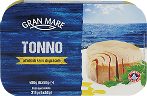 TONNO ALL’OLIO DI SEMI DI GIRASOLE GRAN MARE 
