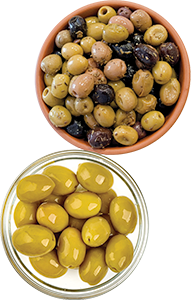 OLIVE BELLA DI CERIGNOLA, COCKTAIL OLIVE CONDITE