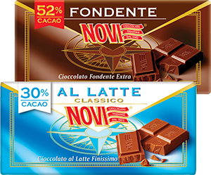 TAVOLETTA DI CIOCCOLATO AL LATTE, FONDENTE NOVI