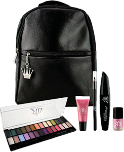 Zainetto - mascara + matita occhi + smalto + lucidalabbra + palette occhi