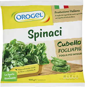 SPINACI SURGELATI CUBELLO FOGLIA PIÙ OROGEL