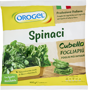 SPINACI SURGELATI CUBELLO FOGLIA PIÙ OROGEL 