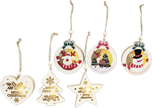 ADDOBBI NATALIZI IN LEGNO A LED