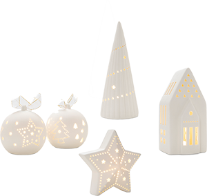 DECORAZIONI NATALIZIE A LED IN CERAMICA
