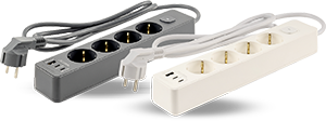 PRESA MULTIPLA DA 4 CON USB