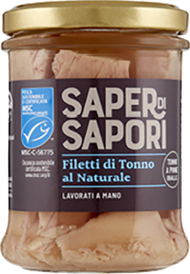 FILETTI DI TONNO AL NATURALE IN VASO VETRO SAPER DI SAPORI